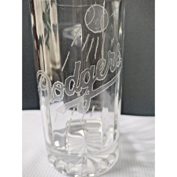 MLB Baseball Los Angeles LA Dodgers Etched Glass Stein Mug 6"X3" - Picture 4 of 10